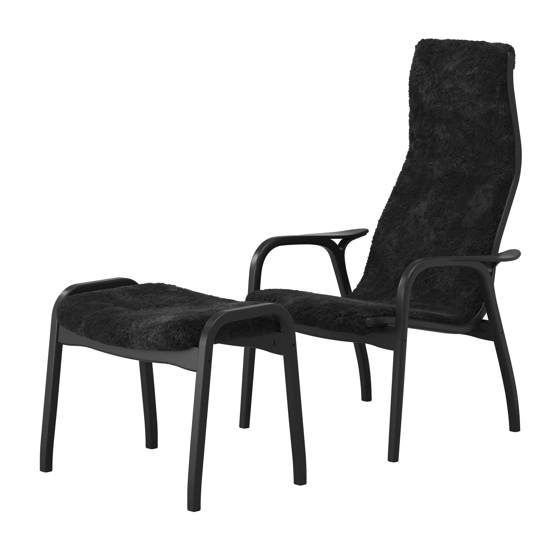 Lamino lenestol og fotskammel Black Edition, Svart Swedese
