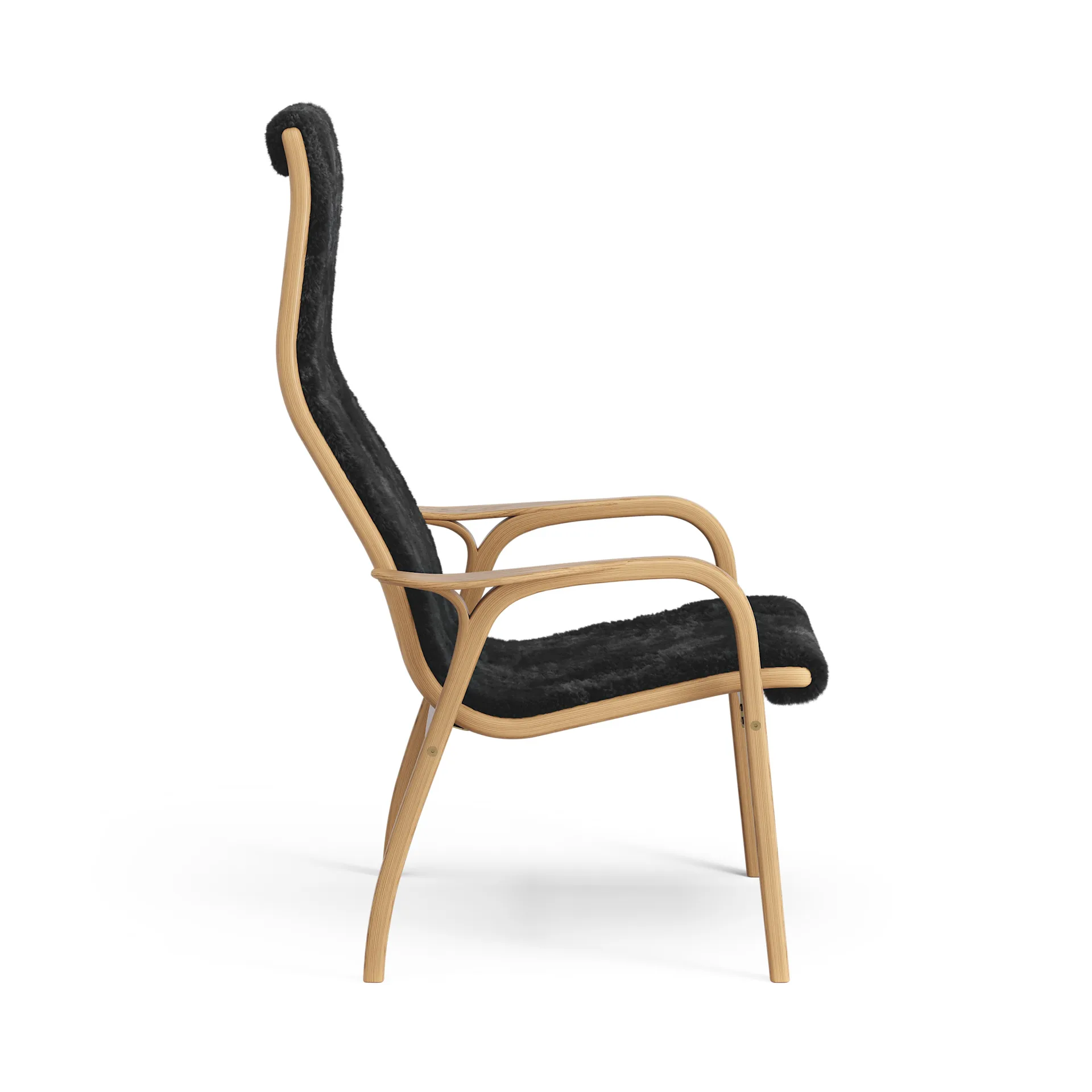 Lamino lenestol oljet eik/saueskinn, Black (svart) Swedese