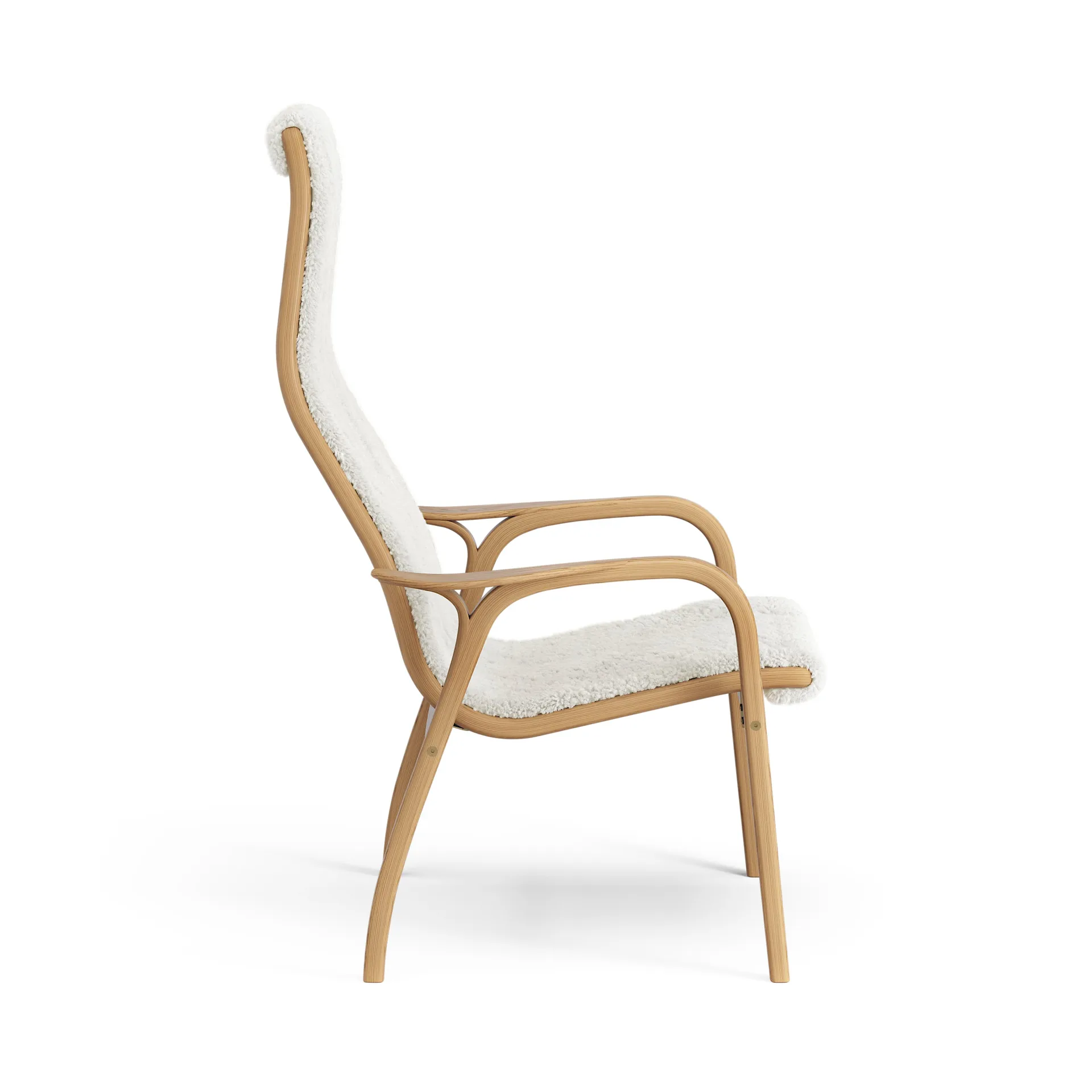 Lamino lenestol oljet eik/saueskinn, Offwhite (hvit) Swedese