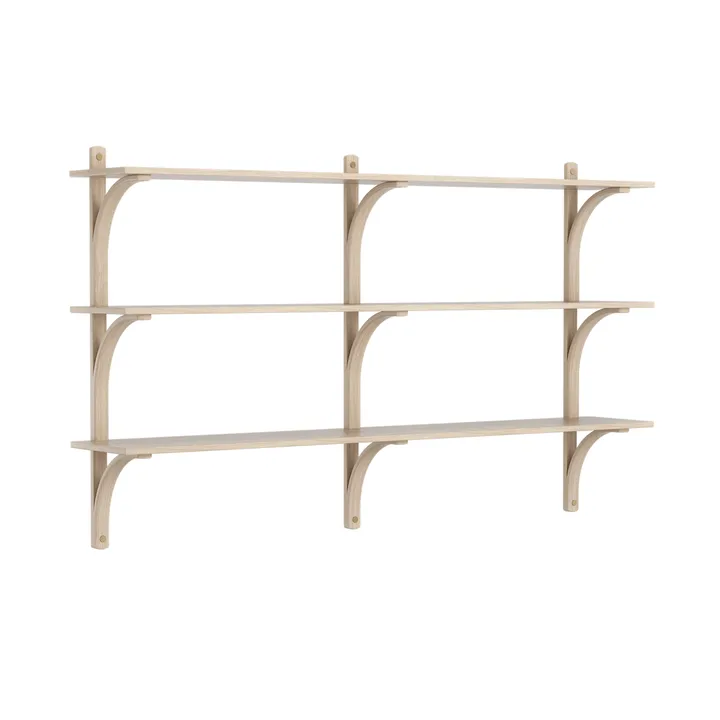 Levi hylle 3 hylleplan - Hvitpigmentert eik-aluminium, 180 cm - Swedese