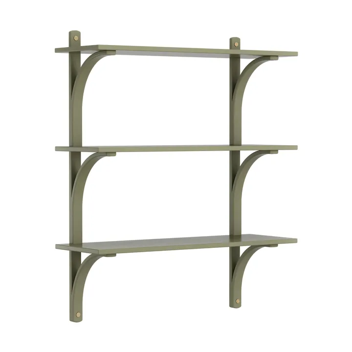 Levi hylle 3 hylleplan - Moss green-aluminium, 90 cm - Swedese