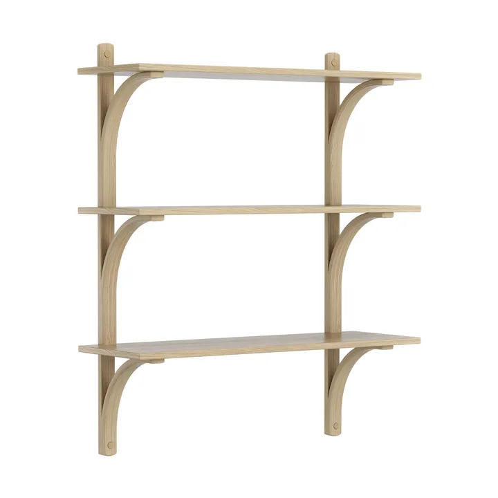 Levi hylle 3 hylleplan - Naturlakkert eik‑messing, 90 cm - Swedese