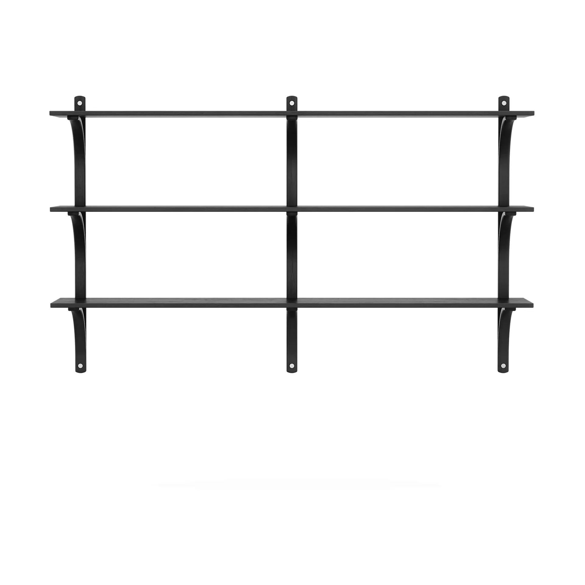 Levi hylle 3 hylleplan, Svartlasert ask-aluminium, 180 cm Swedese