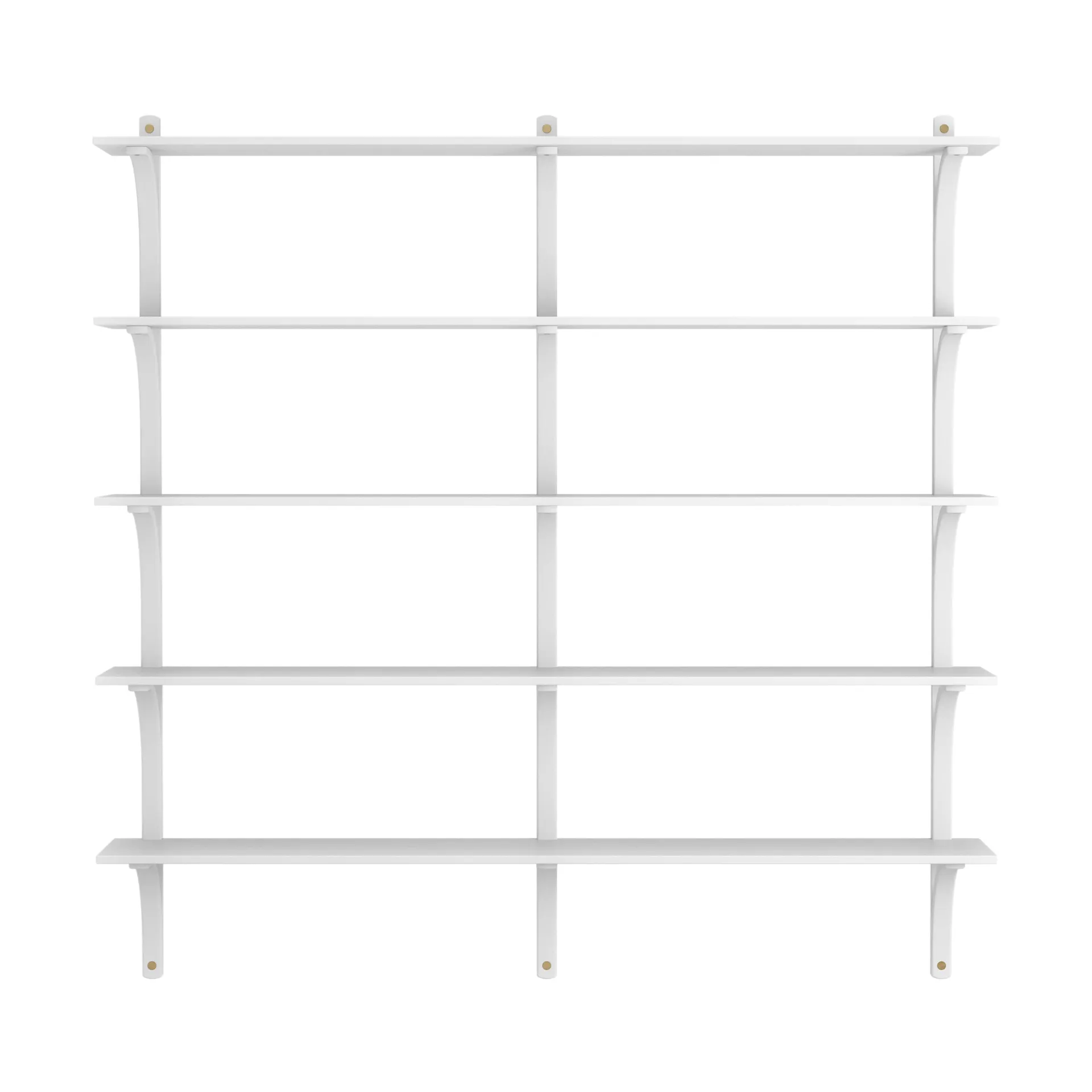 Levi hylle 5 hylleplan, Hvitlasert ask-messing, 180 cm Swedese