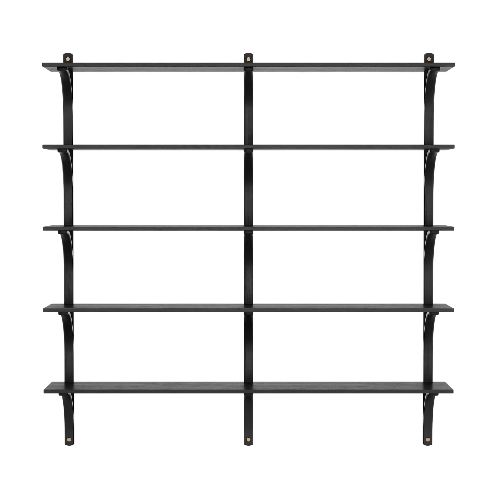 Levi hylle 5 hylleplan, Svartlaserad ask-messing, 180 cm Swedese