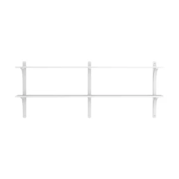 Levi hylle - Hvit ask-rustfritt stål, 2 hyller, 180 cm - Swedese