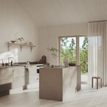 Levi hylle - Hvitpig. ask-messing, 2 hyller, 180 cm - Swedese