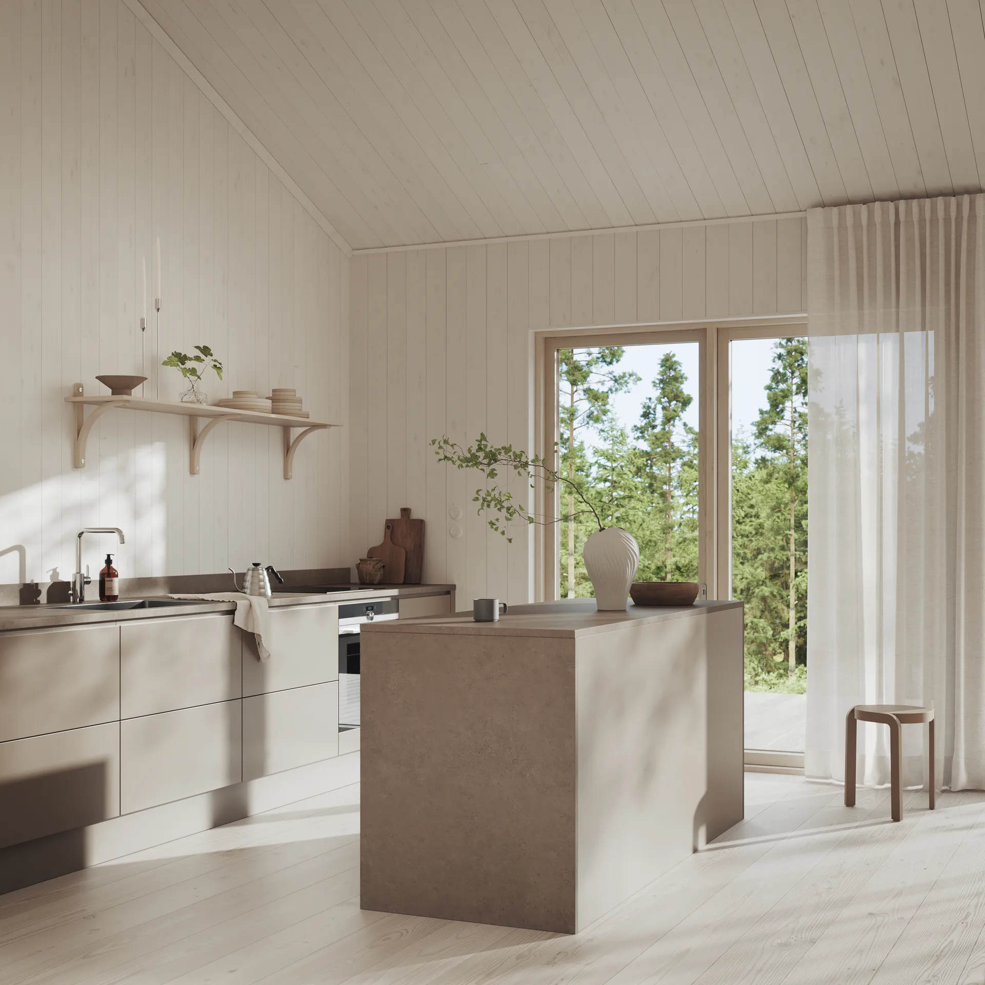 Levi hylle, Lakkert ask-rustfritt stål, 2 hyller, 180 cm Swedese