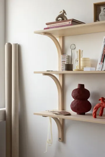 Levi hylle - Moss green-rustfritt stål, 2 hyller, 180 cm - Swedese