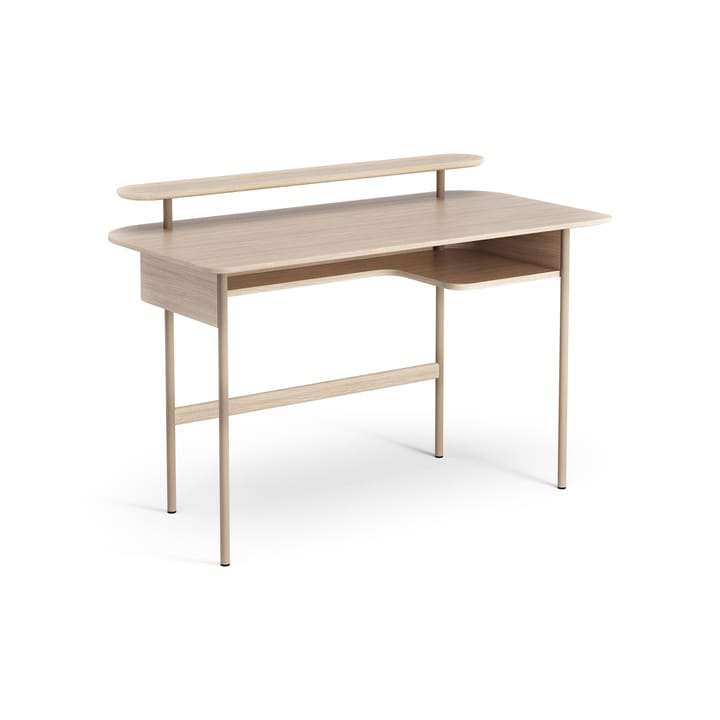 Luna skrivebord med hylle - Eik hvitpigmentert - Swedese
