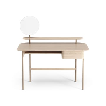 Luna skrivebord med skuff, hylle og speil - Eik hvitpigmentert - Swedese