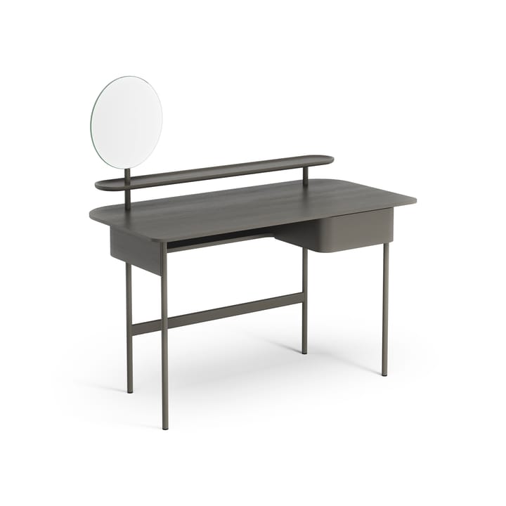 Luna skrivebord med skuff, hylle og speil - Eik orkangrå - Swedese