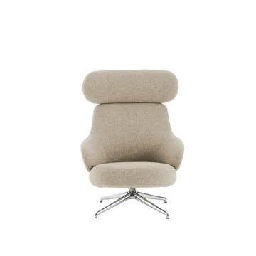 Pillo lenestol - tekstil hallingdal 65 200 offwhite, krom, 4-stjerners svingfot - Swedese