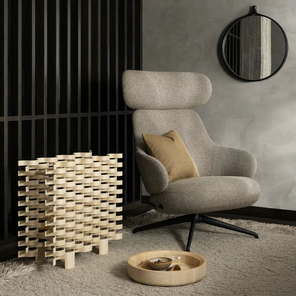 Pillo lenestol, tekstil hallingdal 65 200 offwhite, krom, 4-stjerners svingfot Swedese