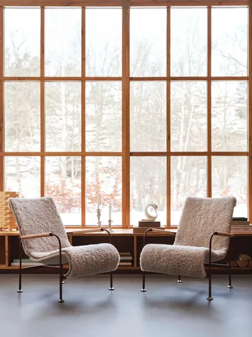 Serpentine lenestol - Saueskinn Moonlight-rød - Swedese