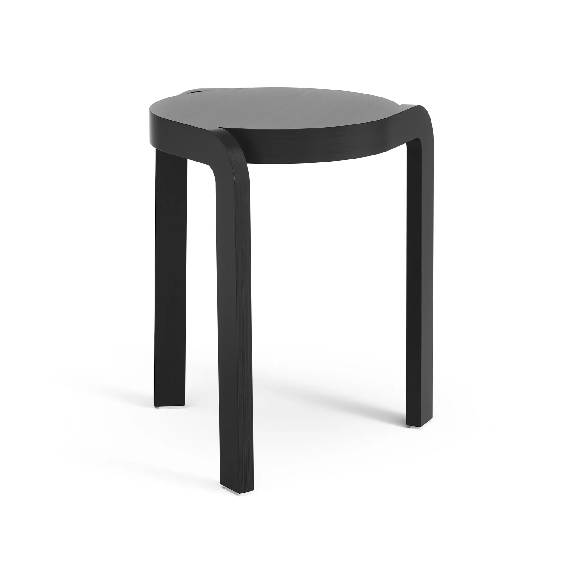 Spin rund krakk H44 cm, Svartlasert ask, Ø32x44 cm Swedese
