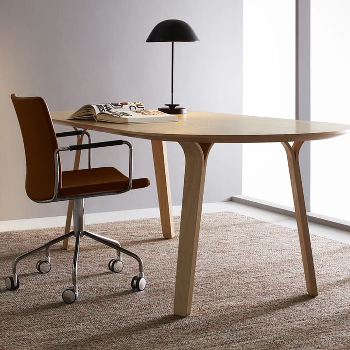 Stella kontorstol, skinn elmosoft 33004 brun, kromstativ Swedese
