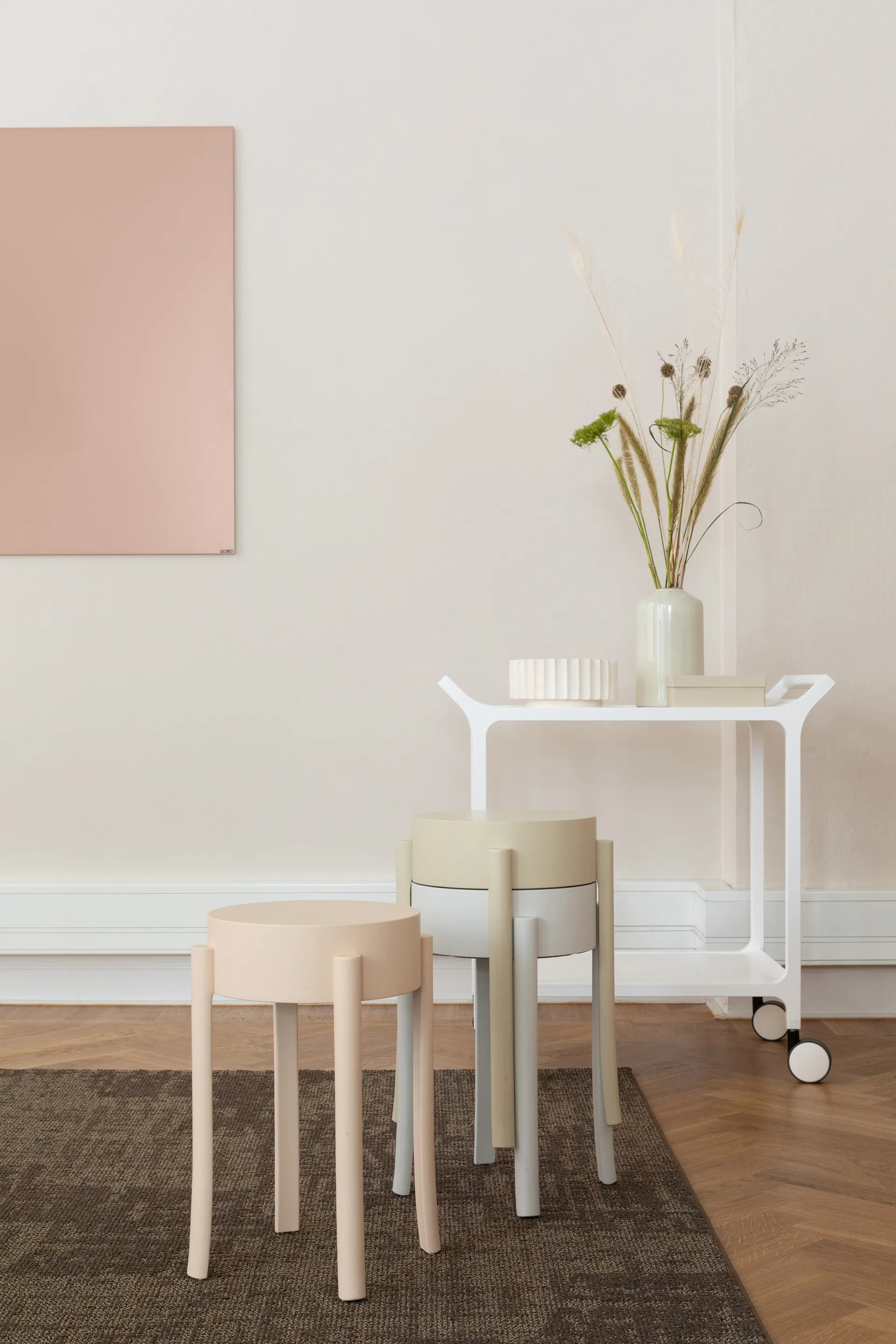 Teatime serveringsvogn, Hvitlasert ask Swedese