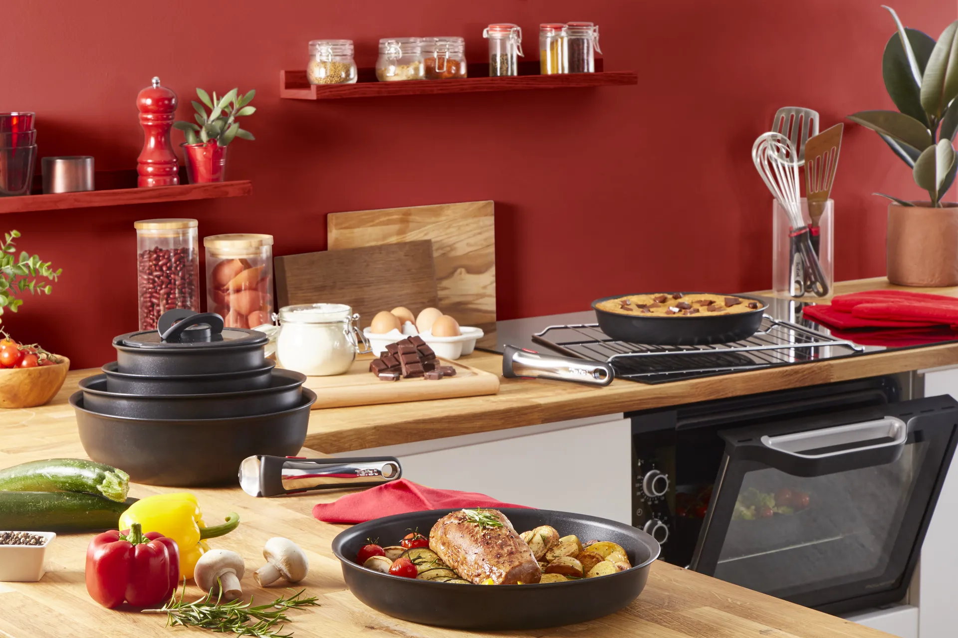 Ingenio Unlimited ON stekepanne- og kasserollesett, 5 deler Tefal