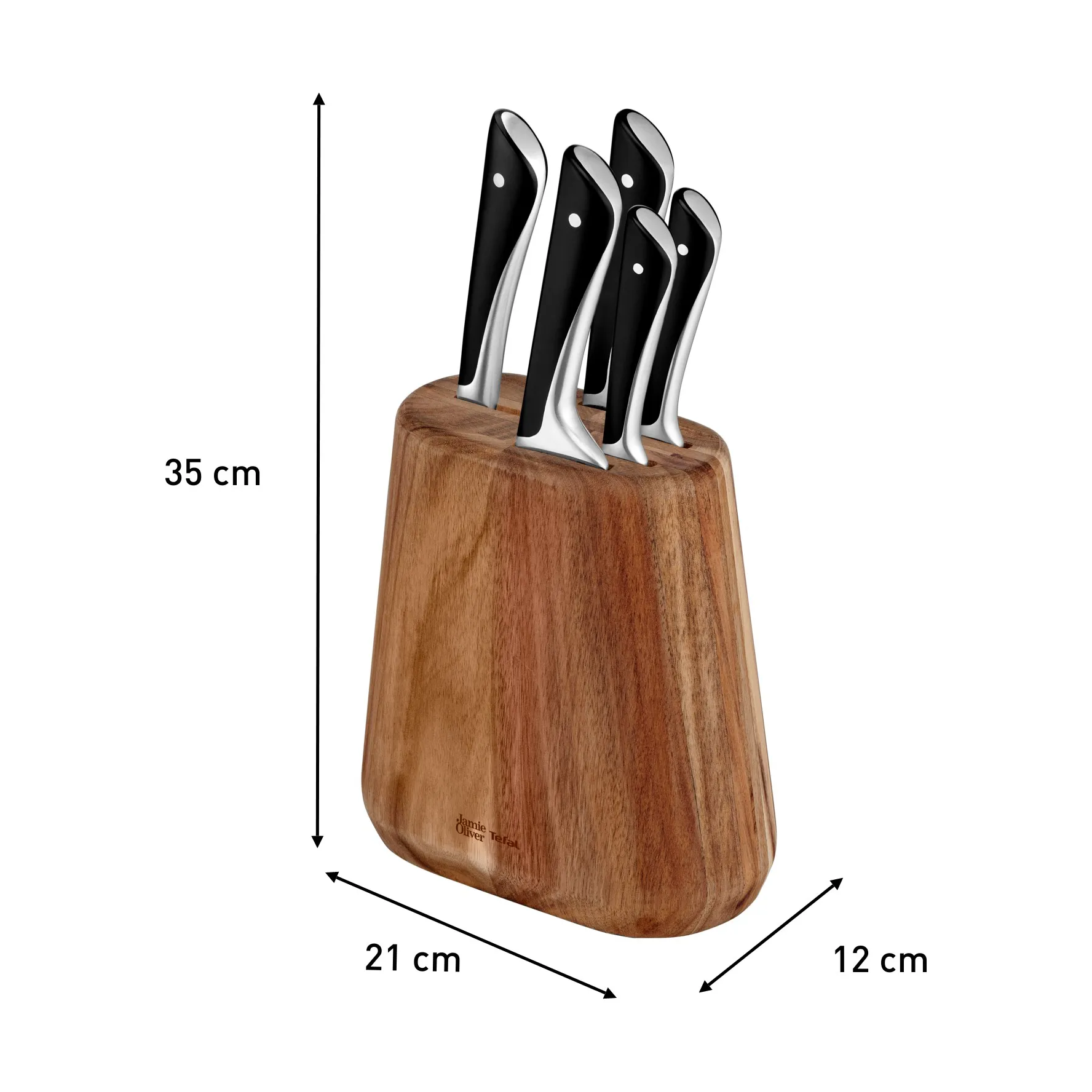 Jamie Oliver knivsett med knivblokk, 6 deler Tefal