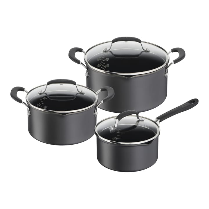 Jamie Oliver Quick & Easy kasserollesett 6 deler, Hardt anodised aluminium Tefal