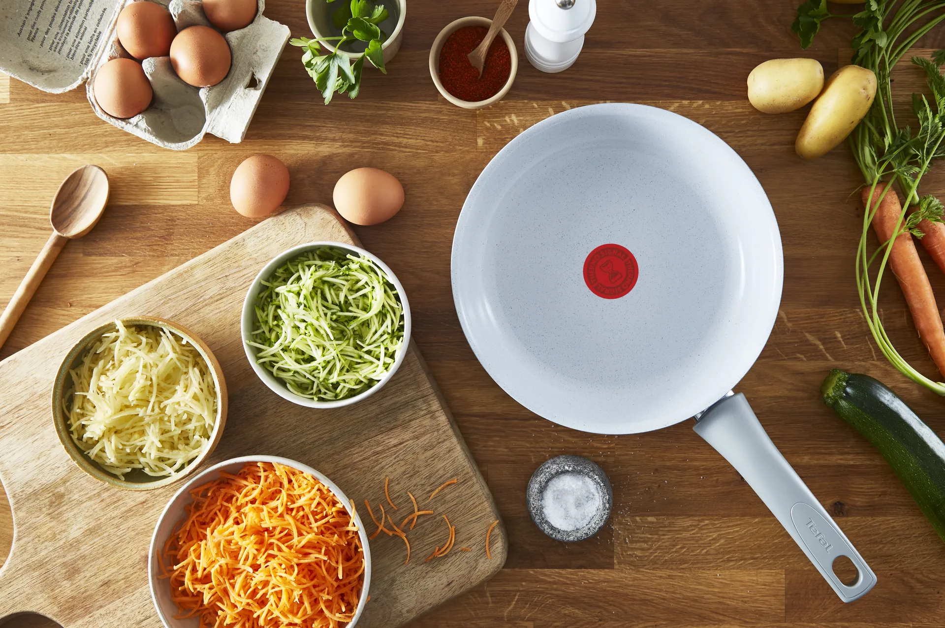 Natural chef stekepannesett grå, 2 deler Tefal