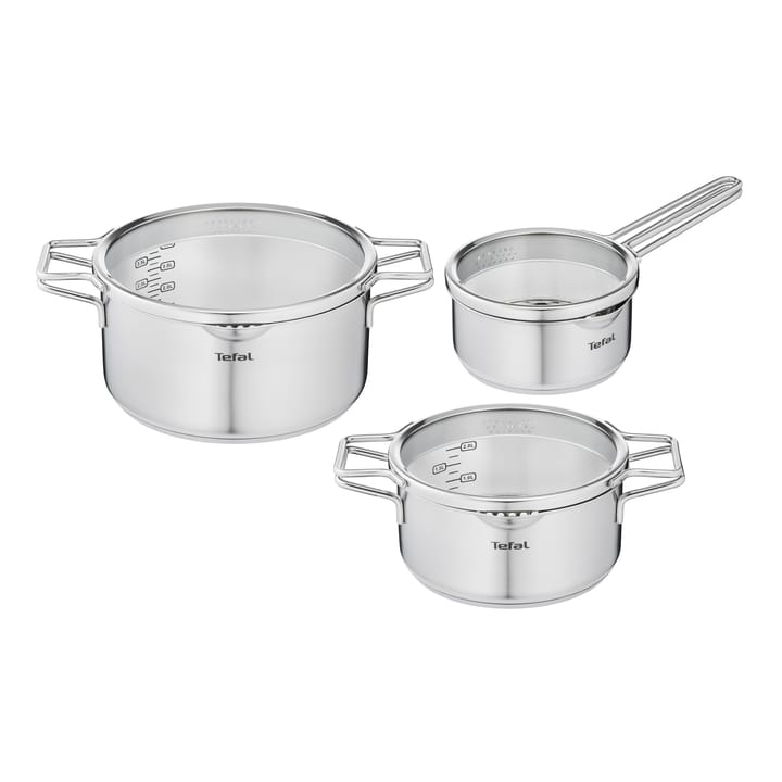 Nordica kasserollesett 6 deler - Rustfritt stål - Tefal