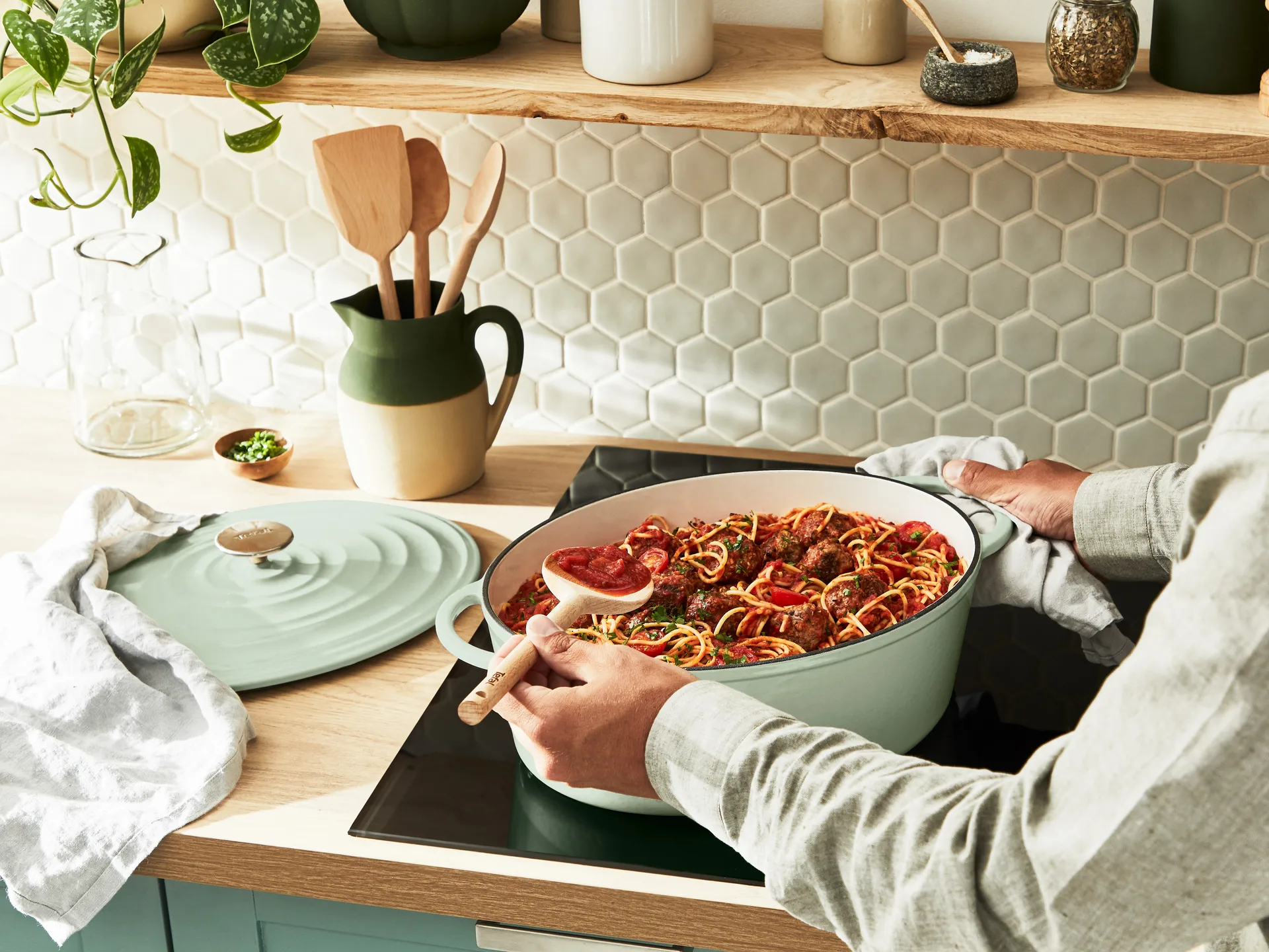 Tefal LOV oval gryte 7,2 l, Grønn Tefal