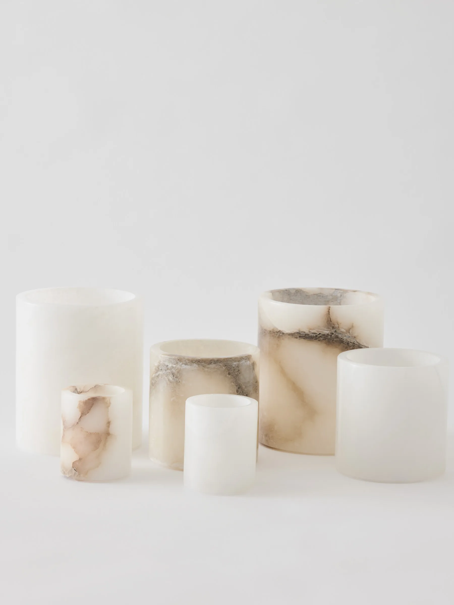 Alabaster lyslykt, Hvit-beige, XS 7,5 cm Tell Me More