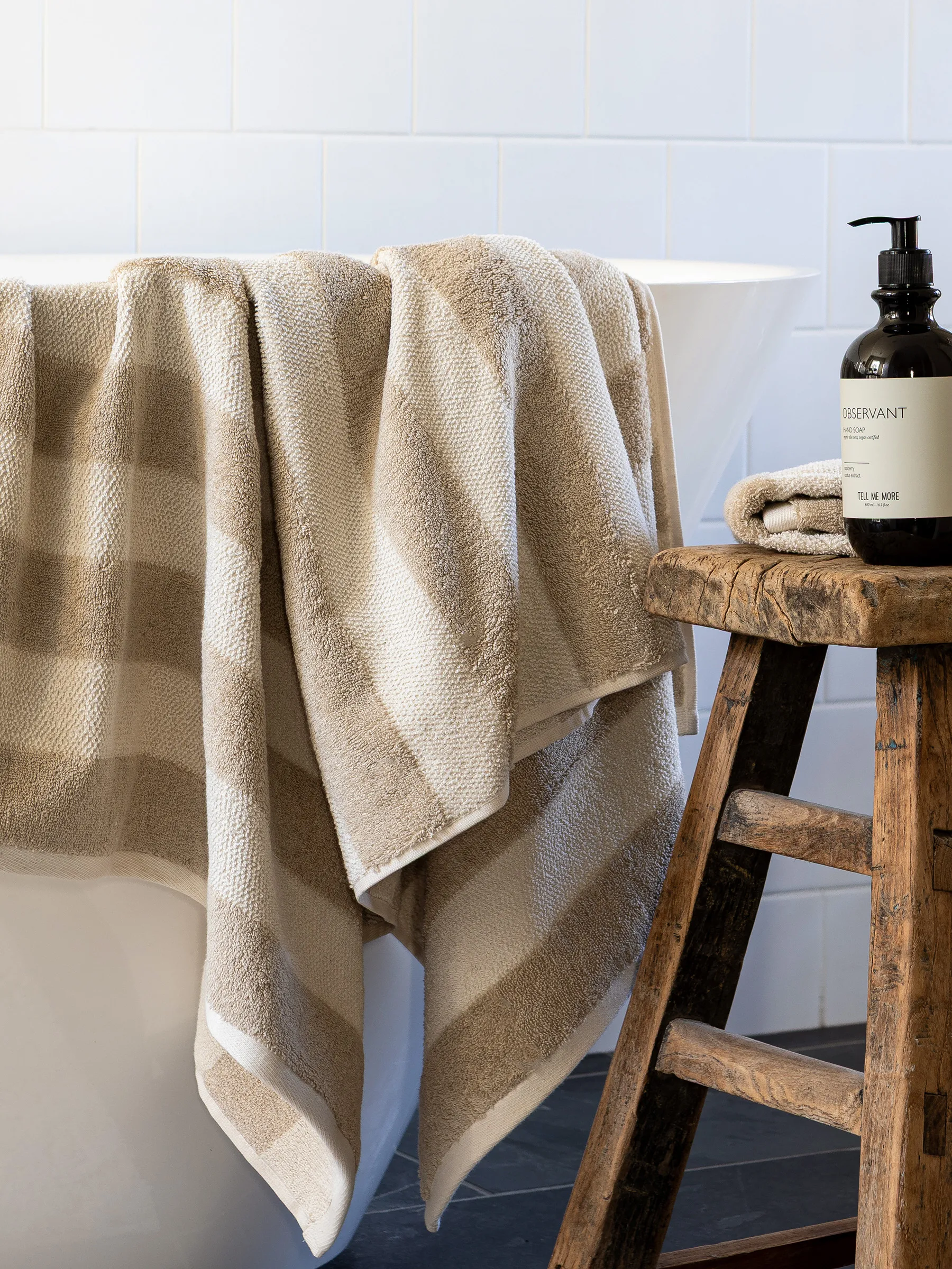 Cleo badehåndkle 70x140 cm, Beige Tell Me More