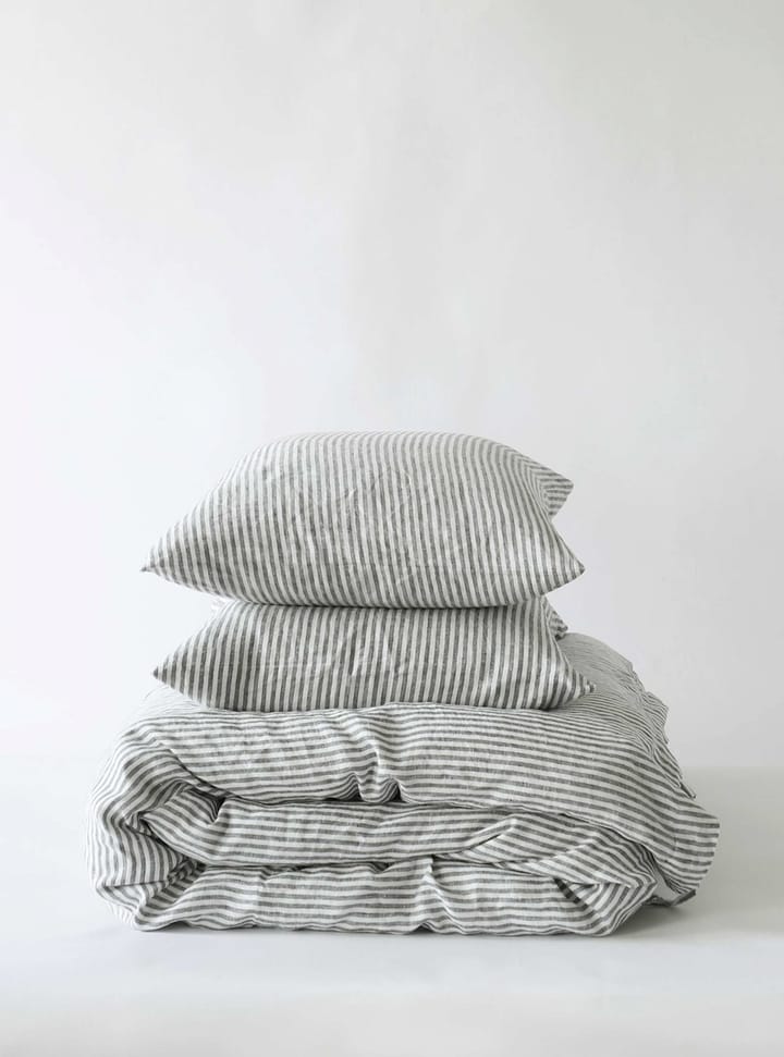 Dynetrekk lin 220 x 240 cm, Grey/white Tell Me More