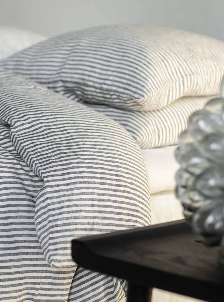 Dynetrekk lin 220 x 240 cm, Grey/white Tell Me More