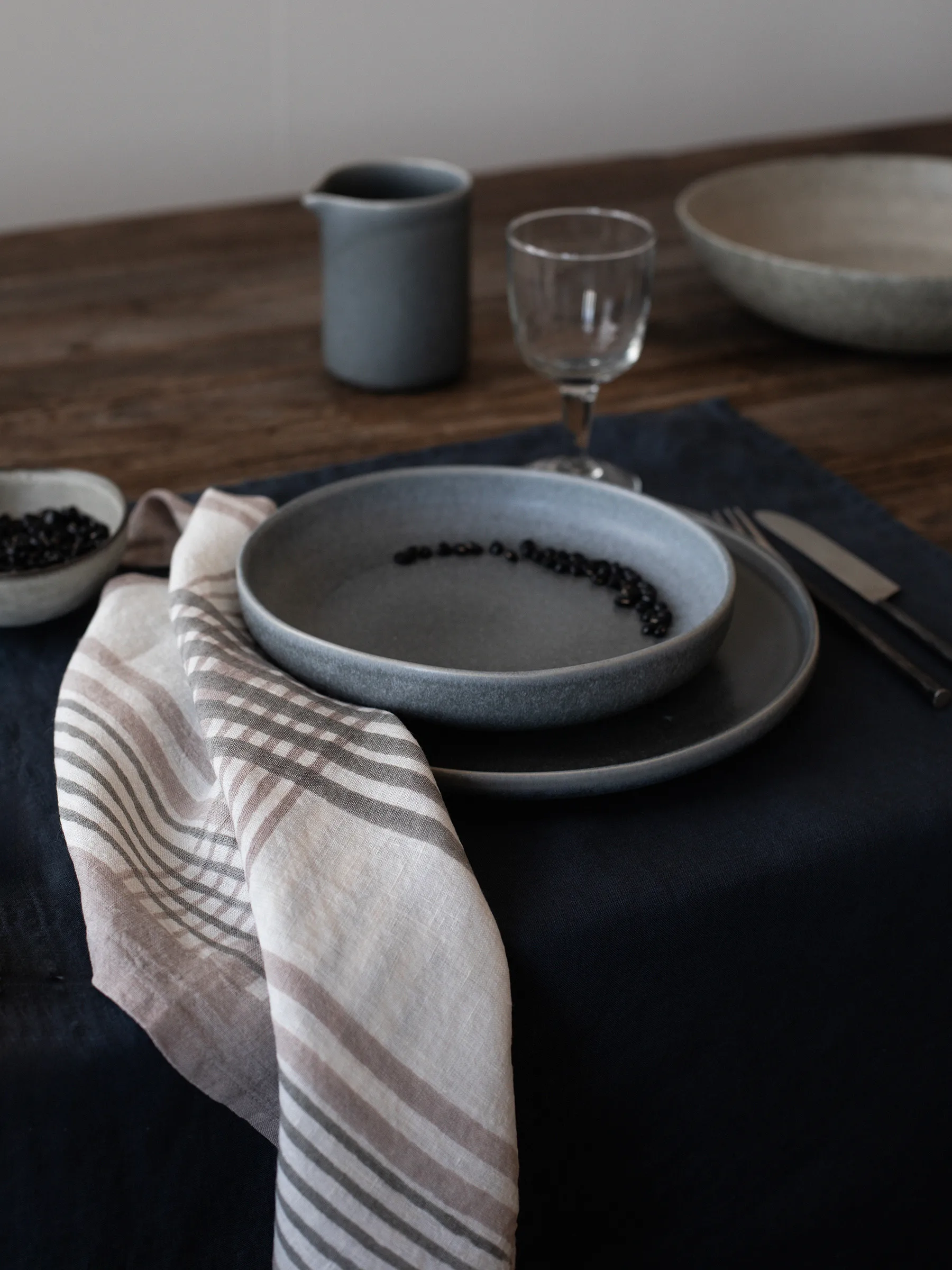 Ella serviett 50x50 cm, Grey checkered Tell Me More