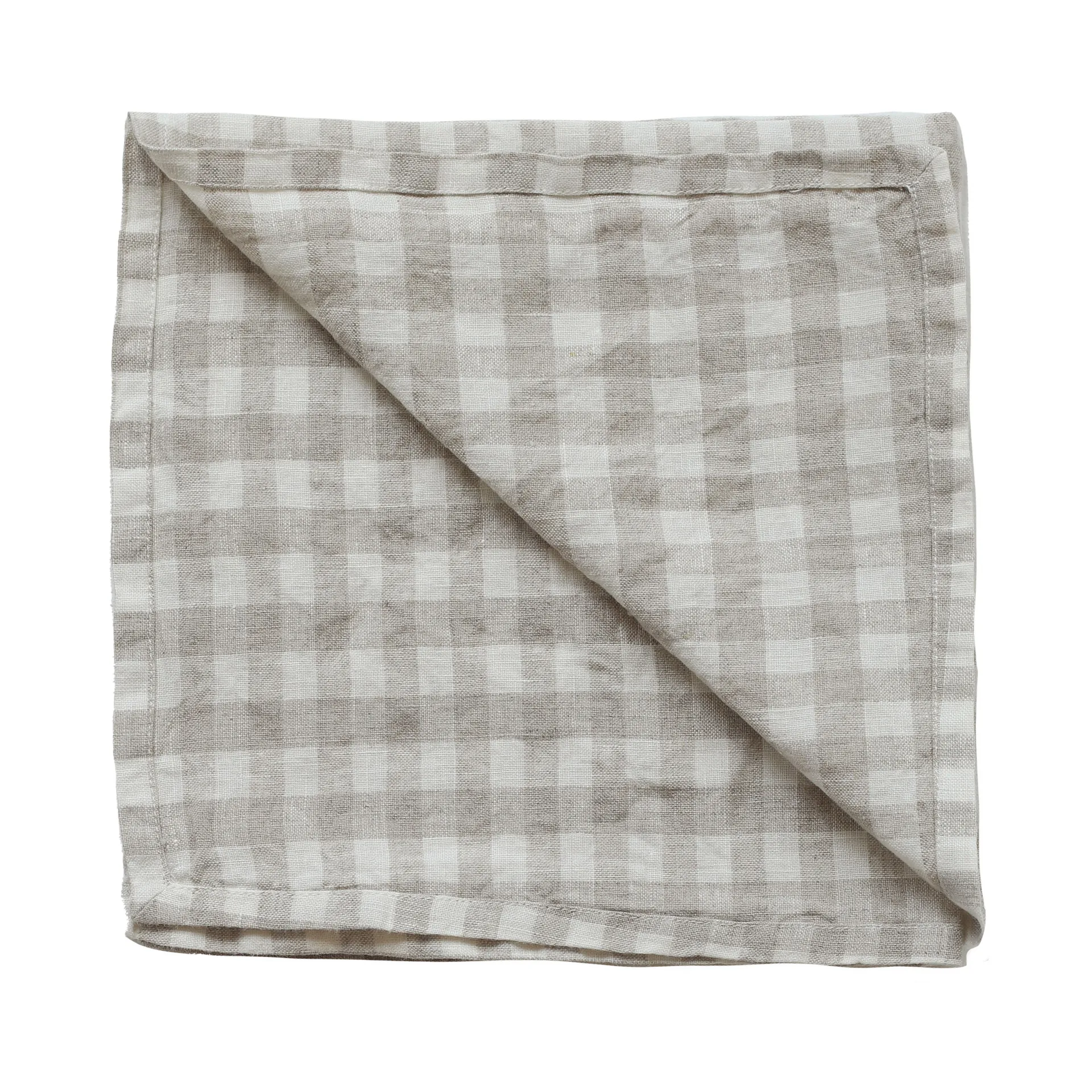 Gingham rutete kjøkkenhåndkle 70x50 cm, Natural Tell Me More