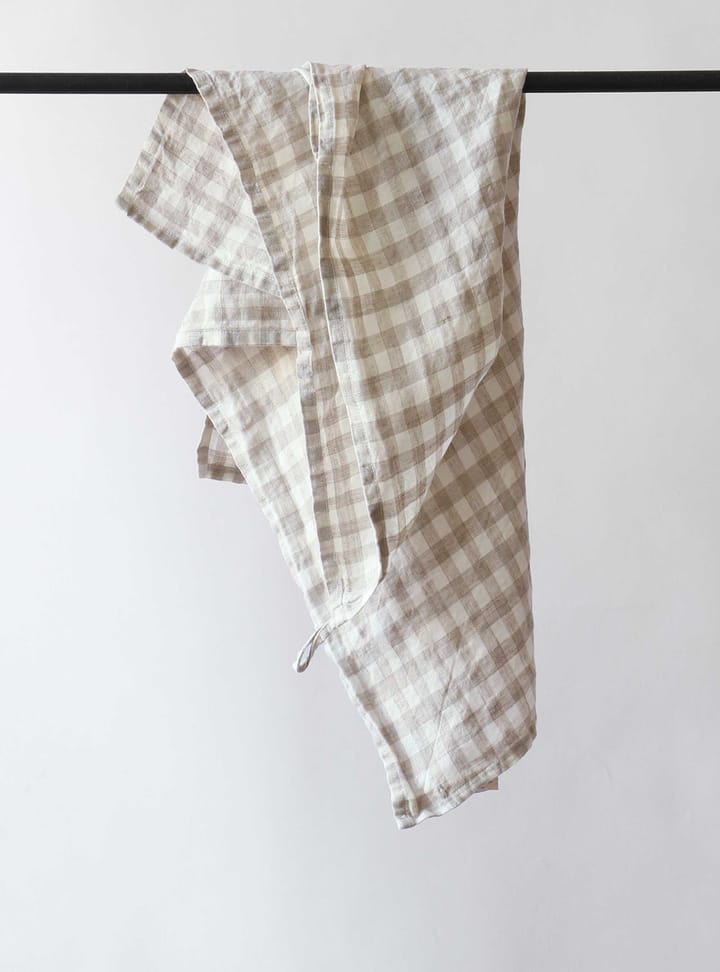 Gingham rutete kjøkkenhåndkle 70x50 cm, Natural Tell Me More