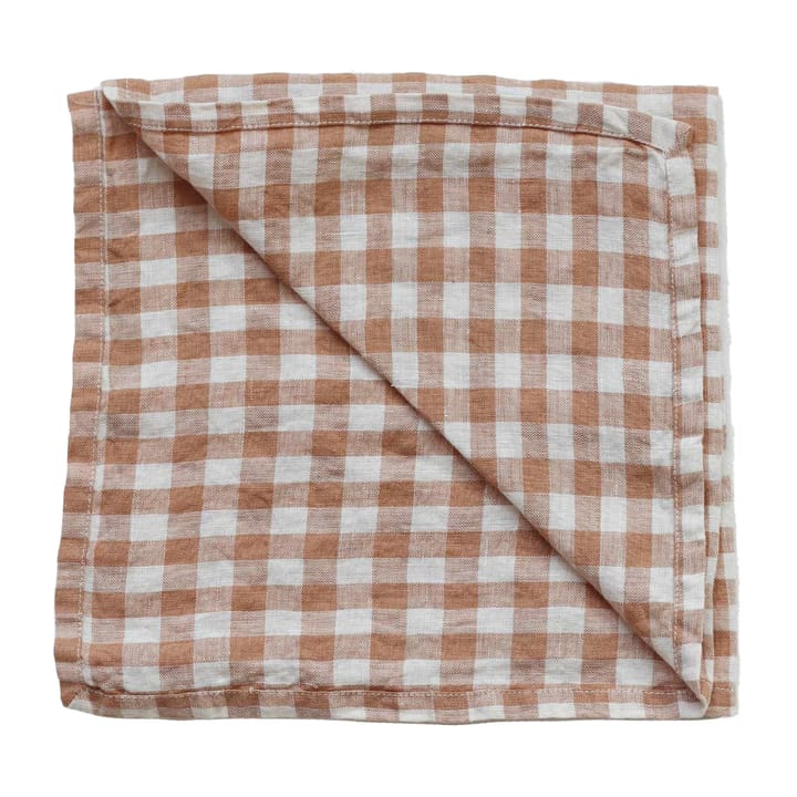 Gingham rutete linserviett 45x45 cm - Biscuit - Tell Me More