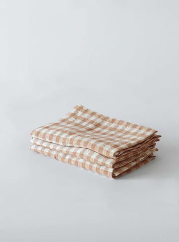 Gingham rutete linserviett 45x45 cm - Biscuit - Tell Me More