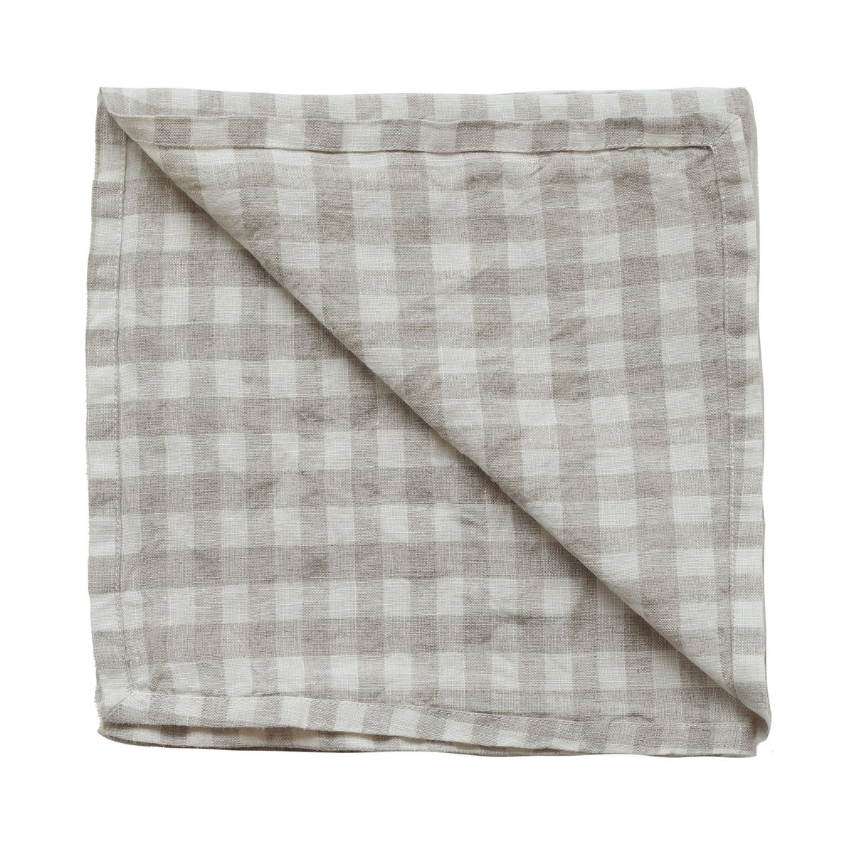 Tell Me More Gingham rutete linserviett 45x45 cm Natural