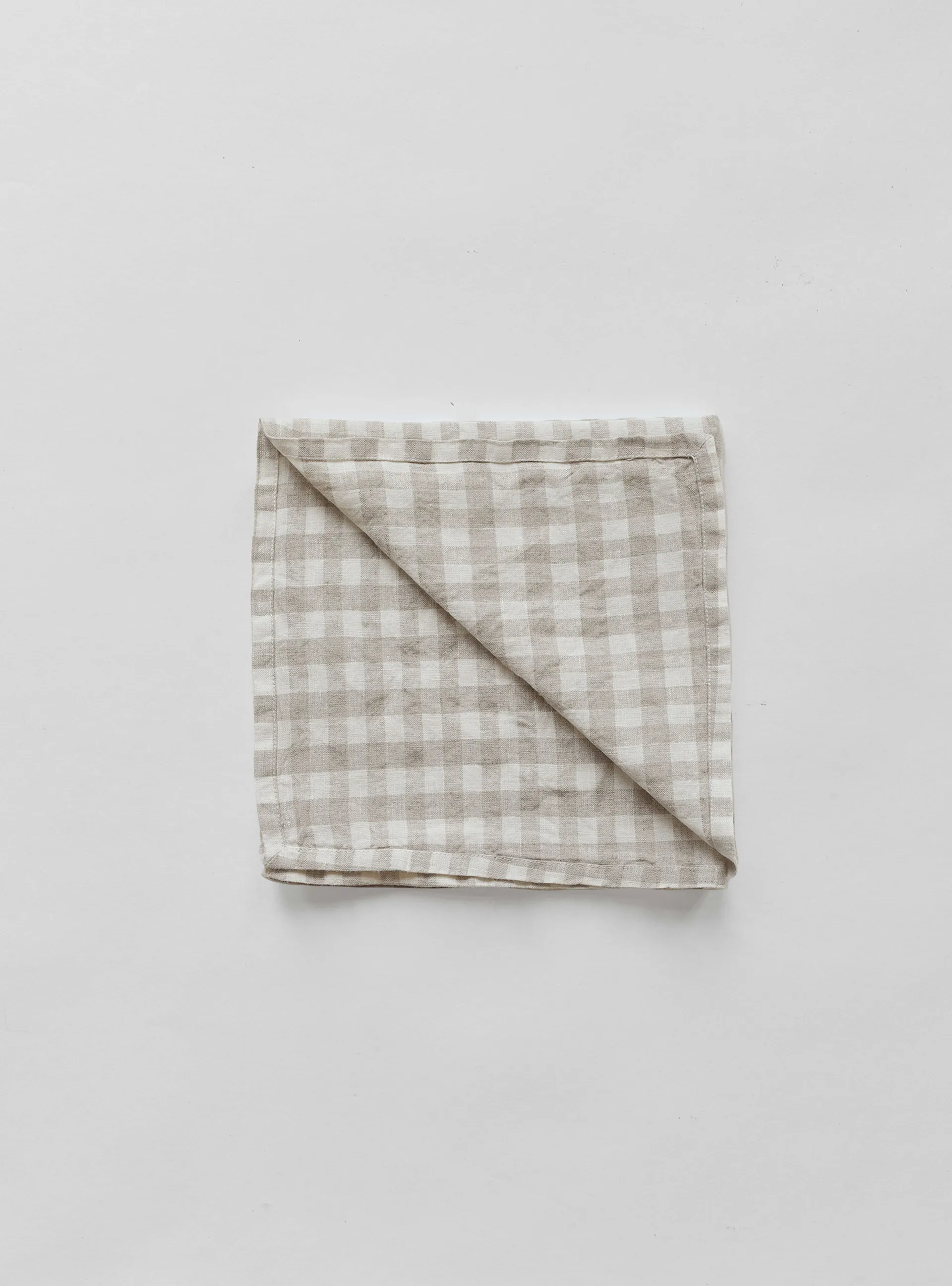 Gingham rutete linserviett 45x45 cm, Natural Tell Me More