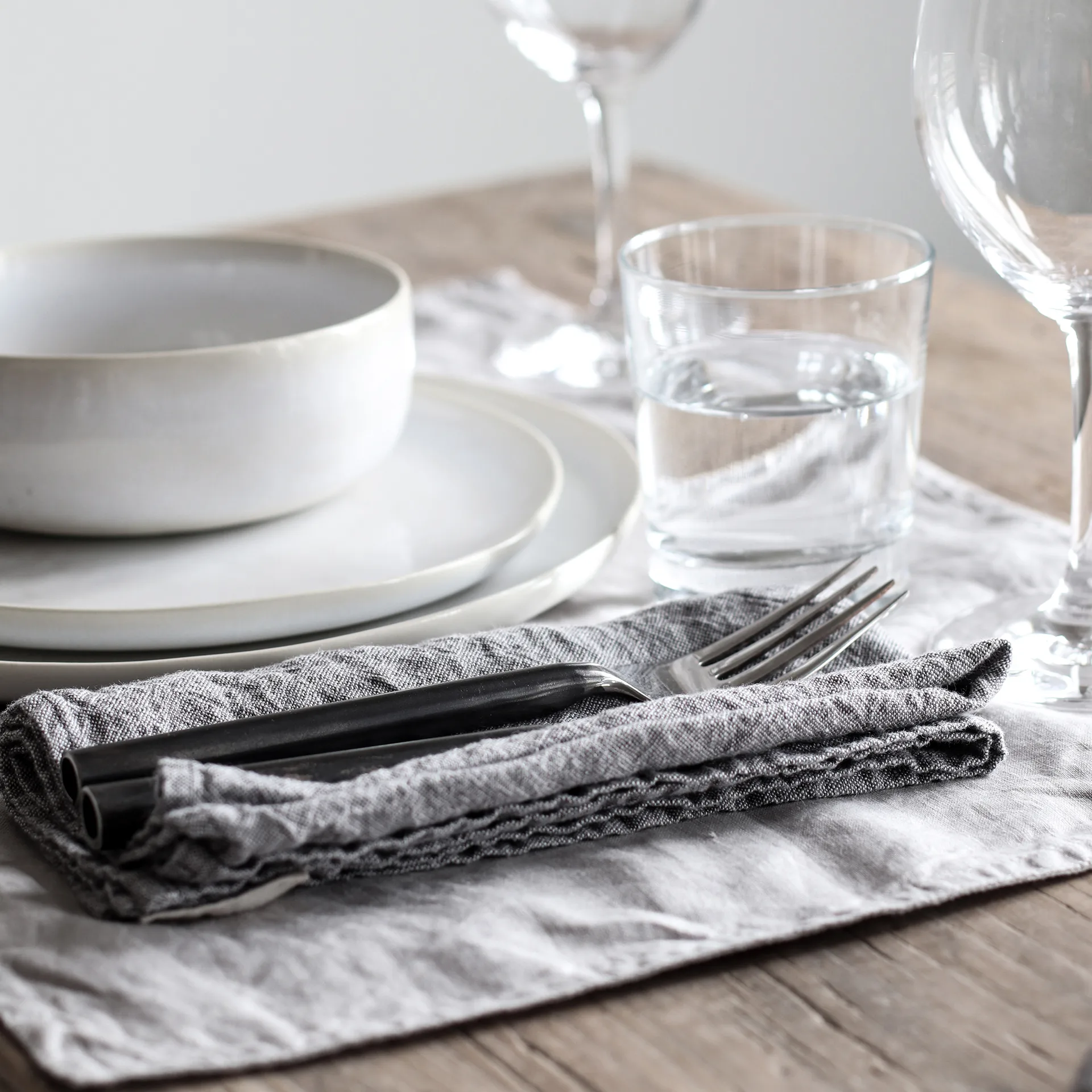 Julian serviett lin 42x42 cm, Grå Tell Me More