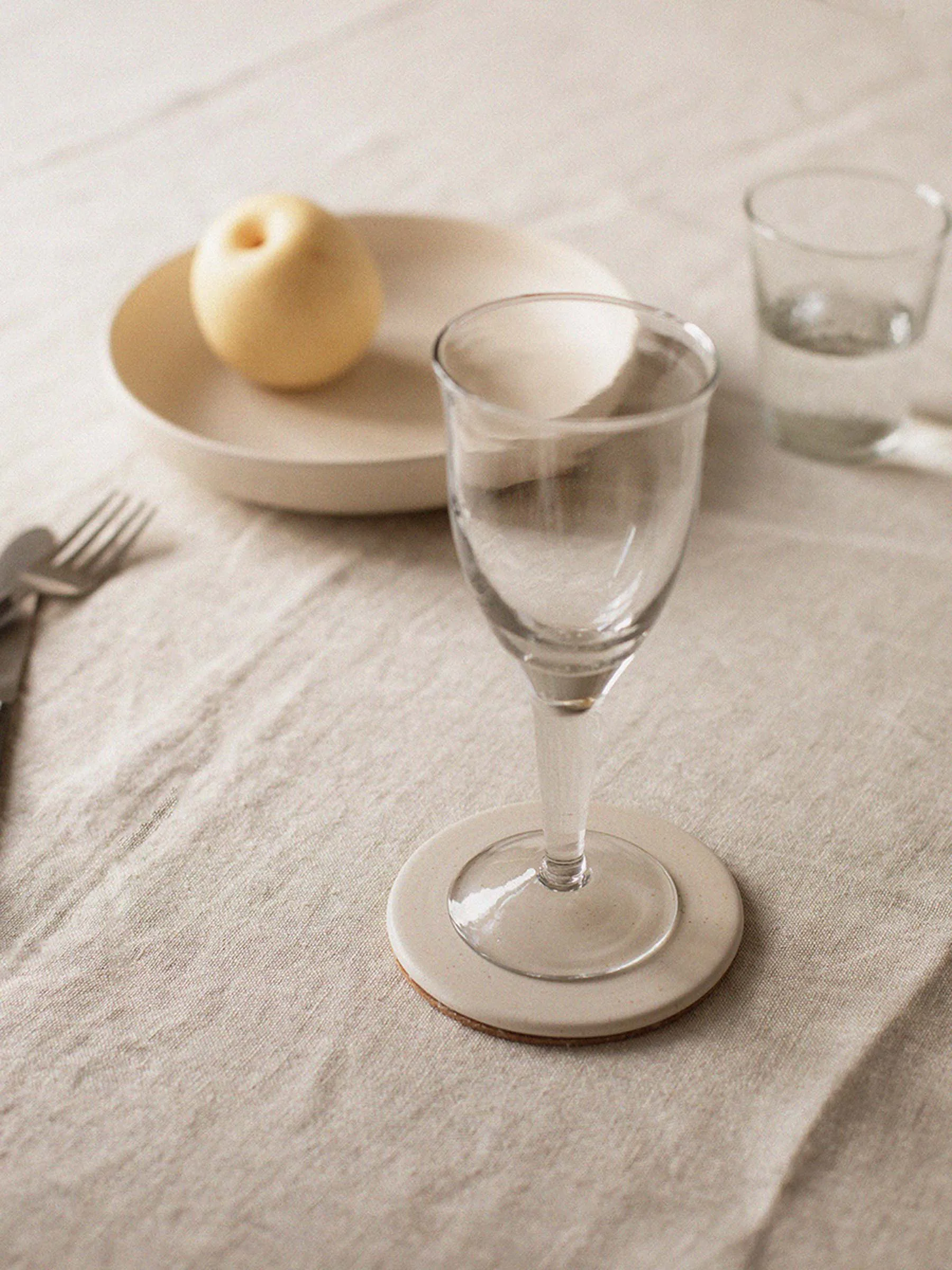 Palermo glassunderlegg Ø11 cm, Offwhite Tell Me More