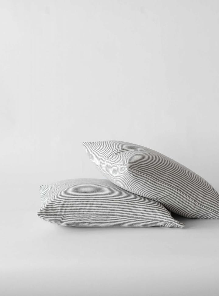 Stonewashed linen putevar 50 x 60 cm 2-pakning, Grey-white Tell Me More