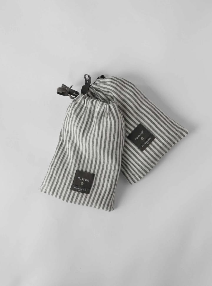 Stonewashed linen putevar 50 x 60 cm 2-pakning, Grey-white Tell Me More