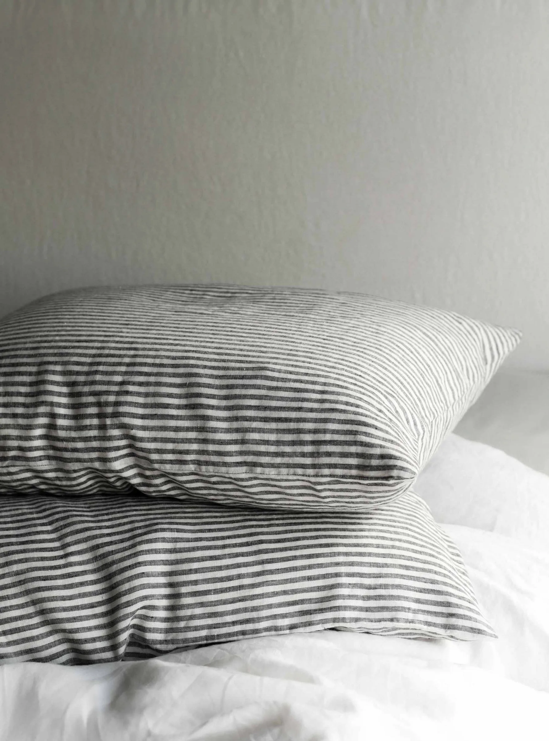 Stonewashed linen putevar 50 x 60 cm 2-pakning, Grey-white Tell Me More