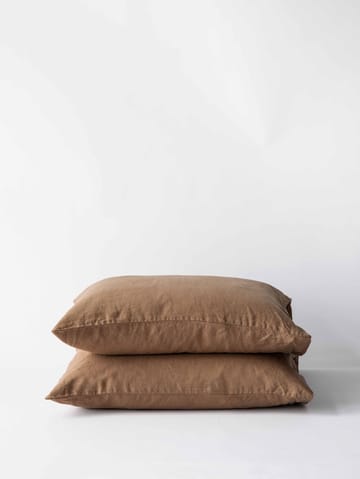 Stonewashed linen putevar 50 x 60 cm 2-pakning - Hazelnut - Tell Me More