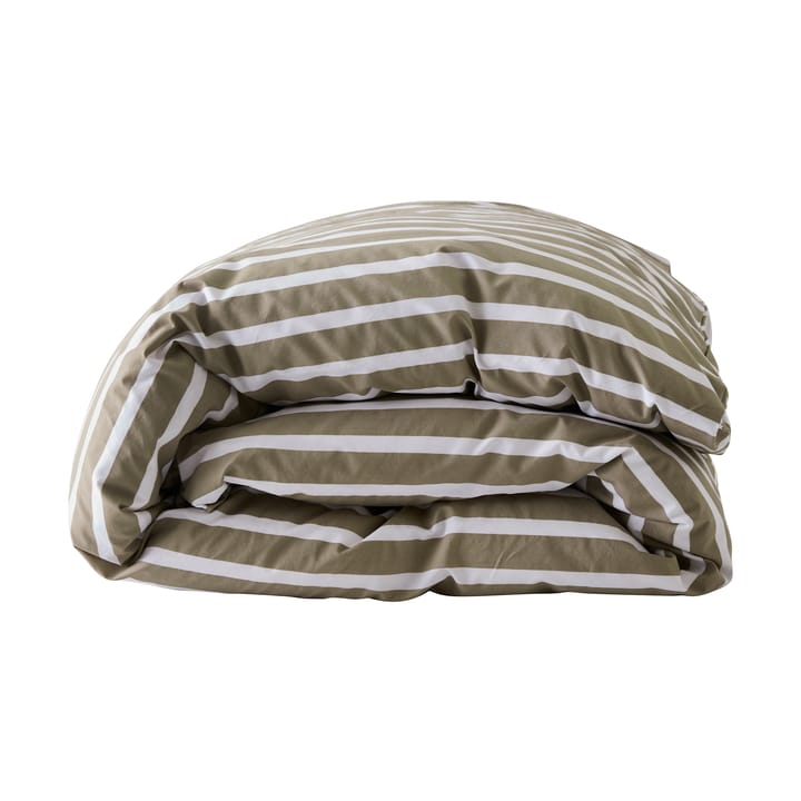 Tell Me More stripet dynetrekk bomull - Olive, 220x220 cm - Tell Me More