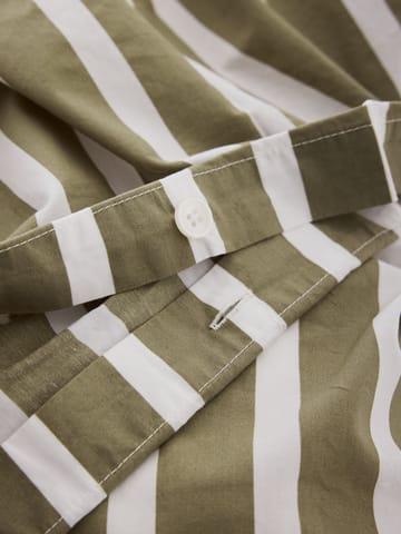 Tell Me More stripet dynetrekk bomull - Olive, 220x220 cm - Tell Me More