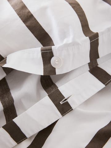 Tell Me More stripet dynetrekk bomull - Taupe, 240x220 cm - Tell Me More