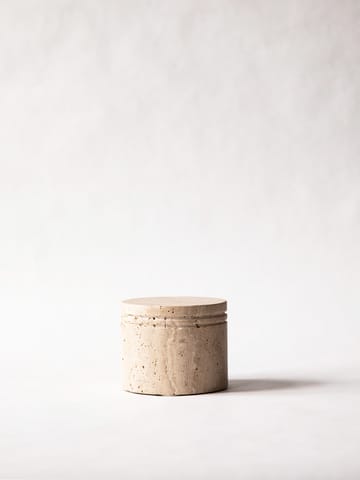 Travertine boks med lokk - Ø 13 cm - Tell Me More