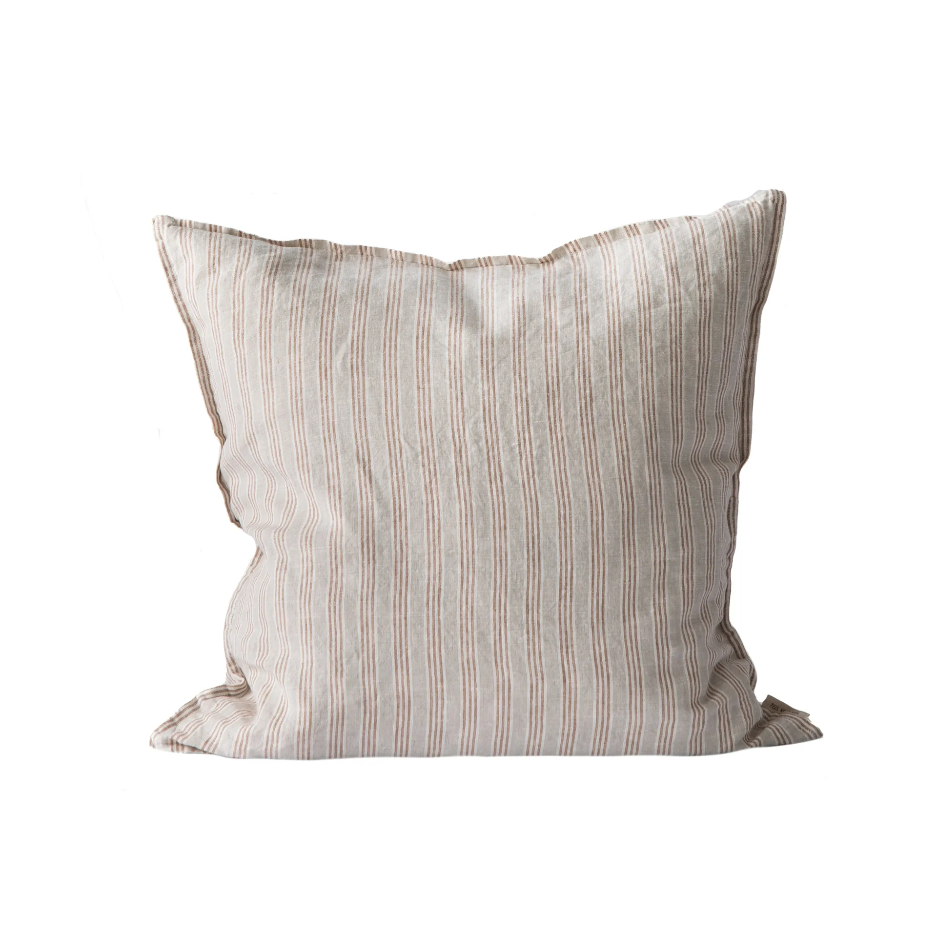 Washed linen putetrekk 50 x 50 cm, Hazelnut stripe Tell Me More